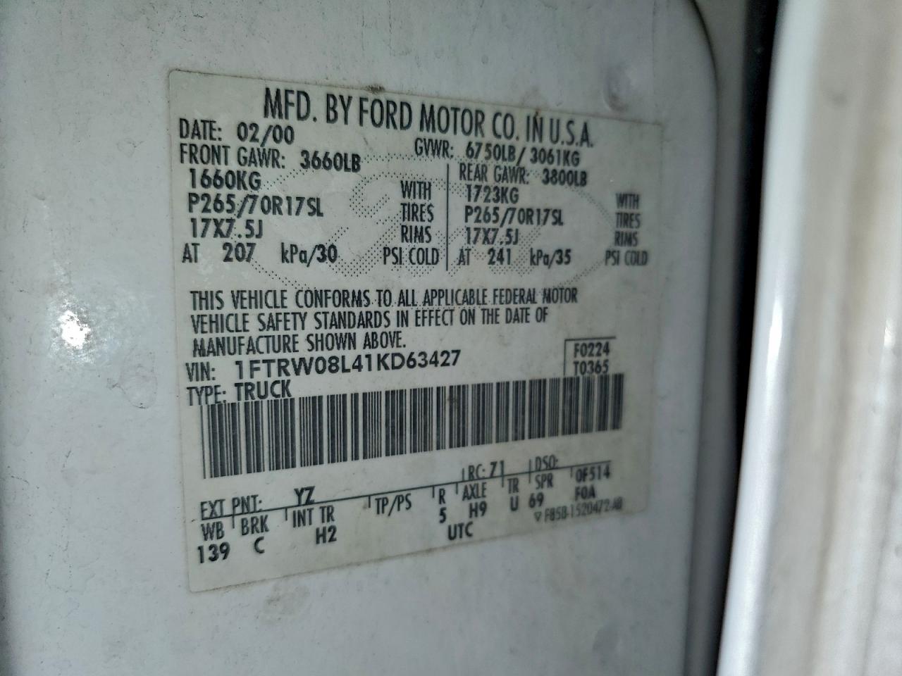 2001 FORD F150 SUPERCREW photo 12