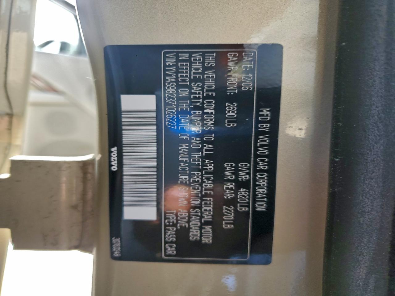 2007 VOLVO S80 3.2 photo 12