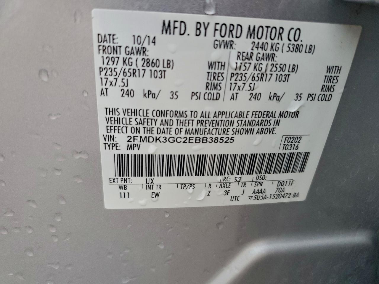 2014 FORD EDGE SE photo 14