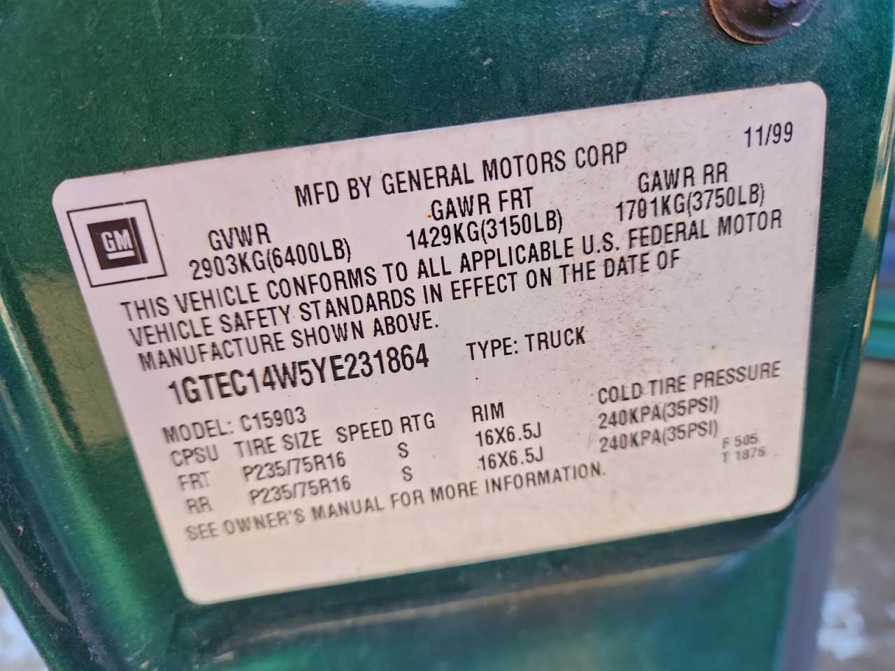 2000 GMC NEW SIERRA C1500 photo 12