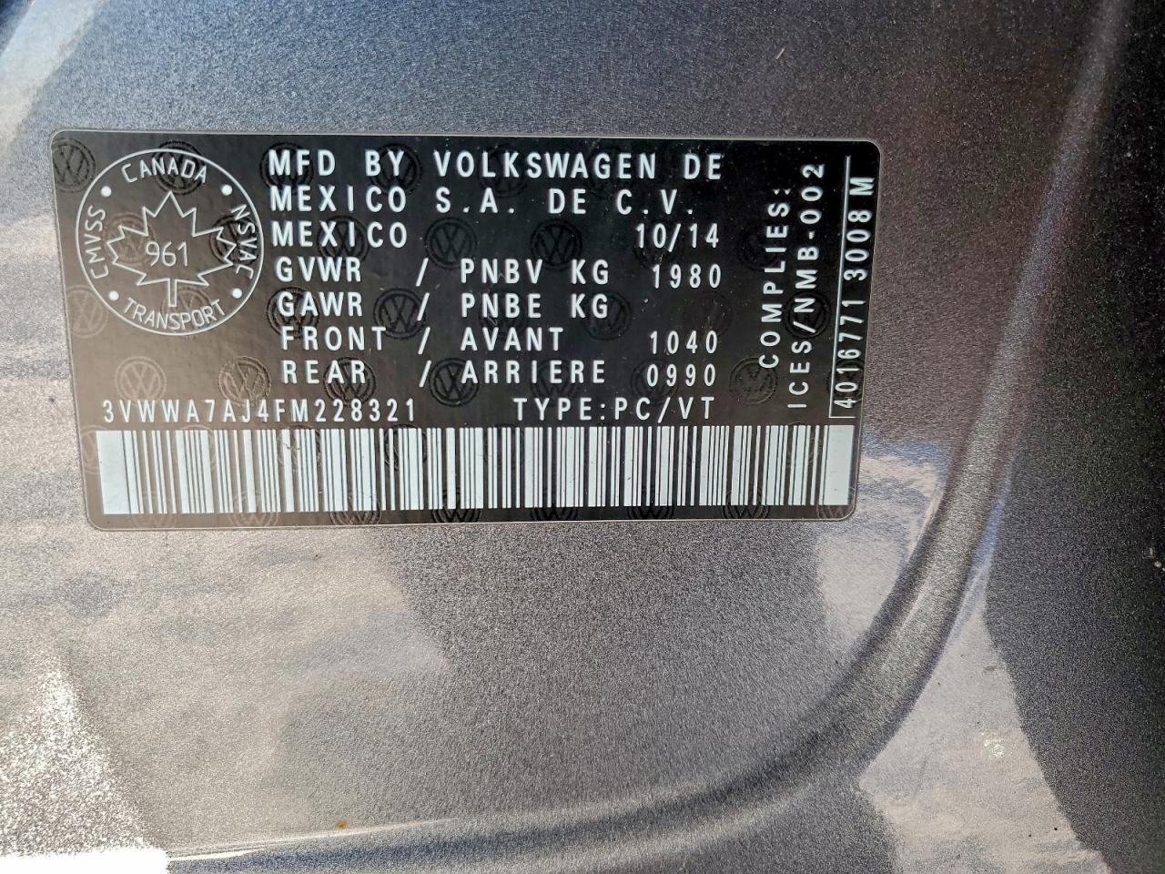 2015 VOLKSWAGEN JETTA TDI photo 13