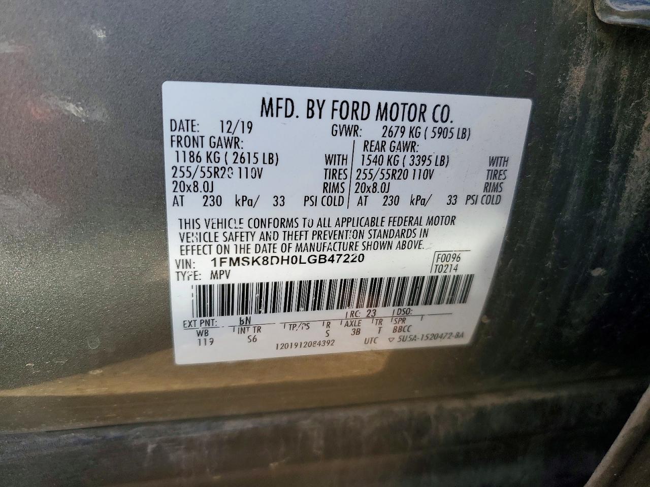 2020 FORD EXPLORER XLT photo 13