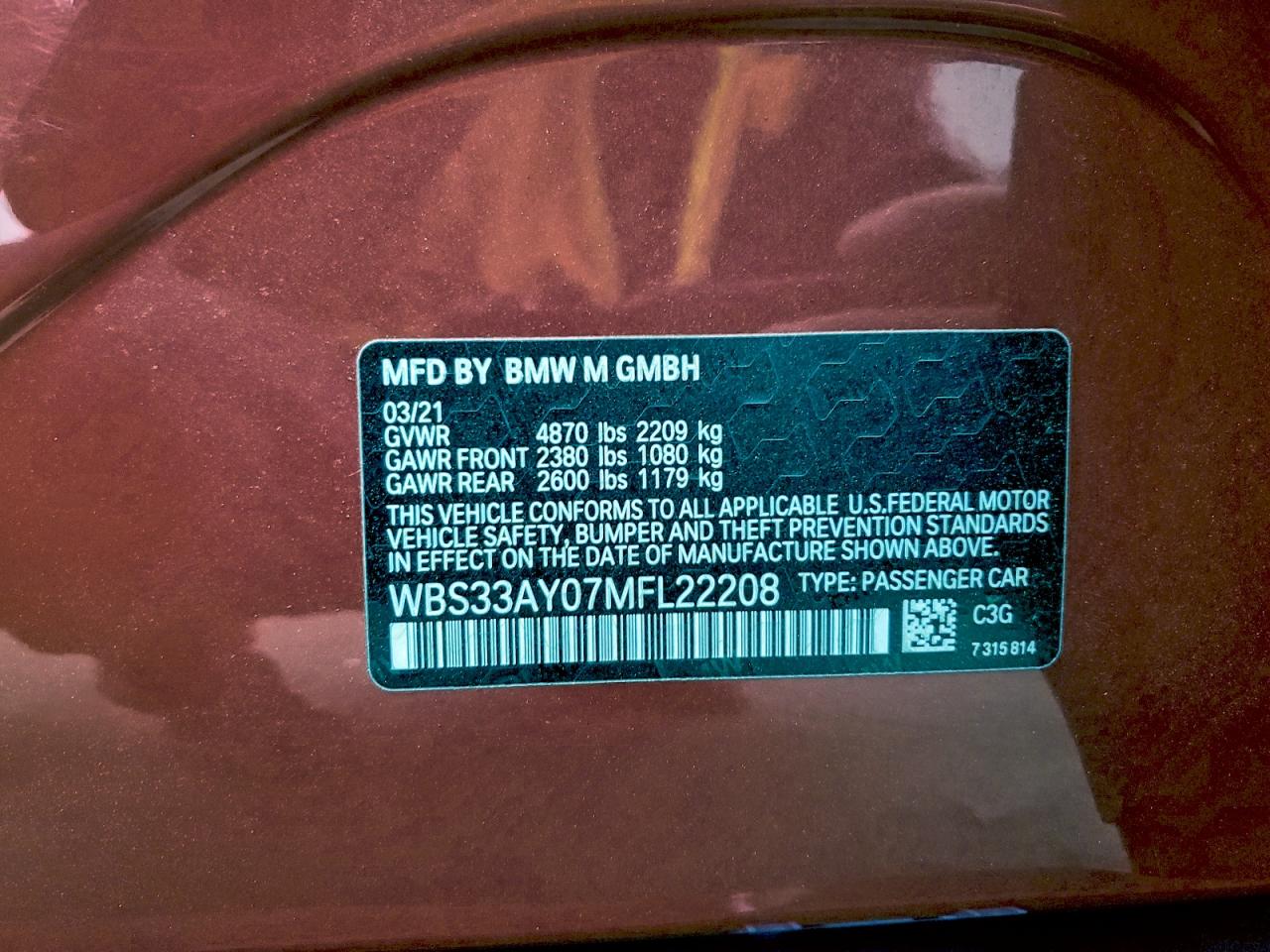 2021 BMW M3 COMPETITION photo 25