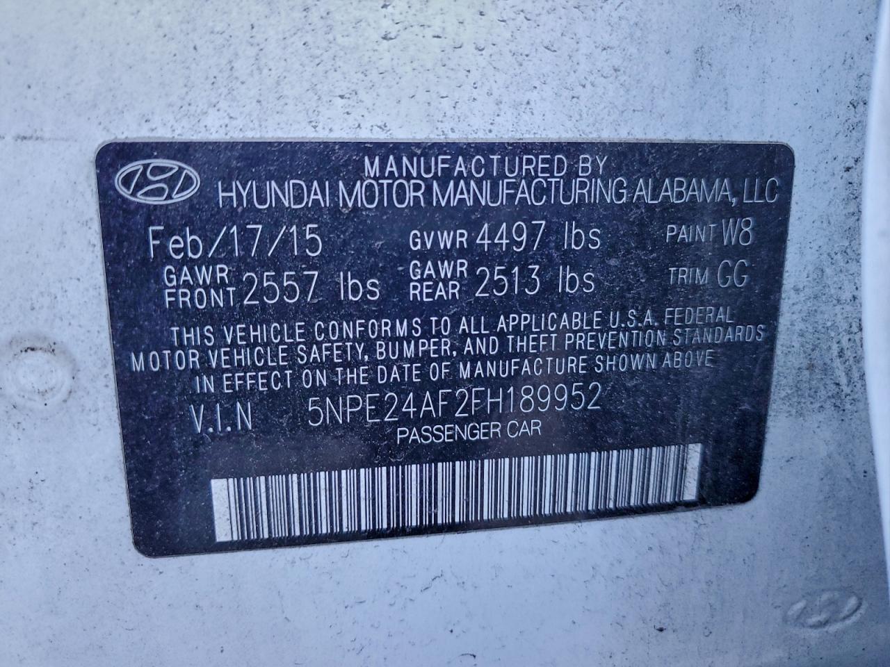 2015 HYUNDAI SONATA SE photo 12