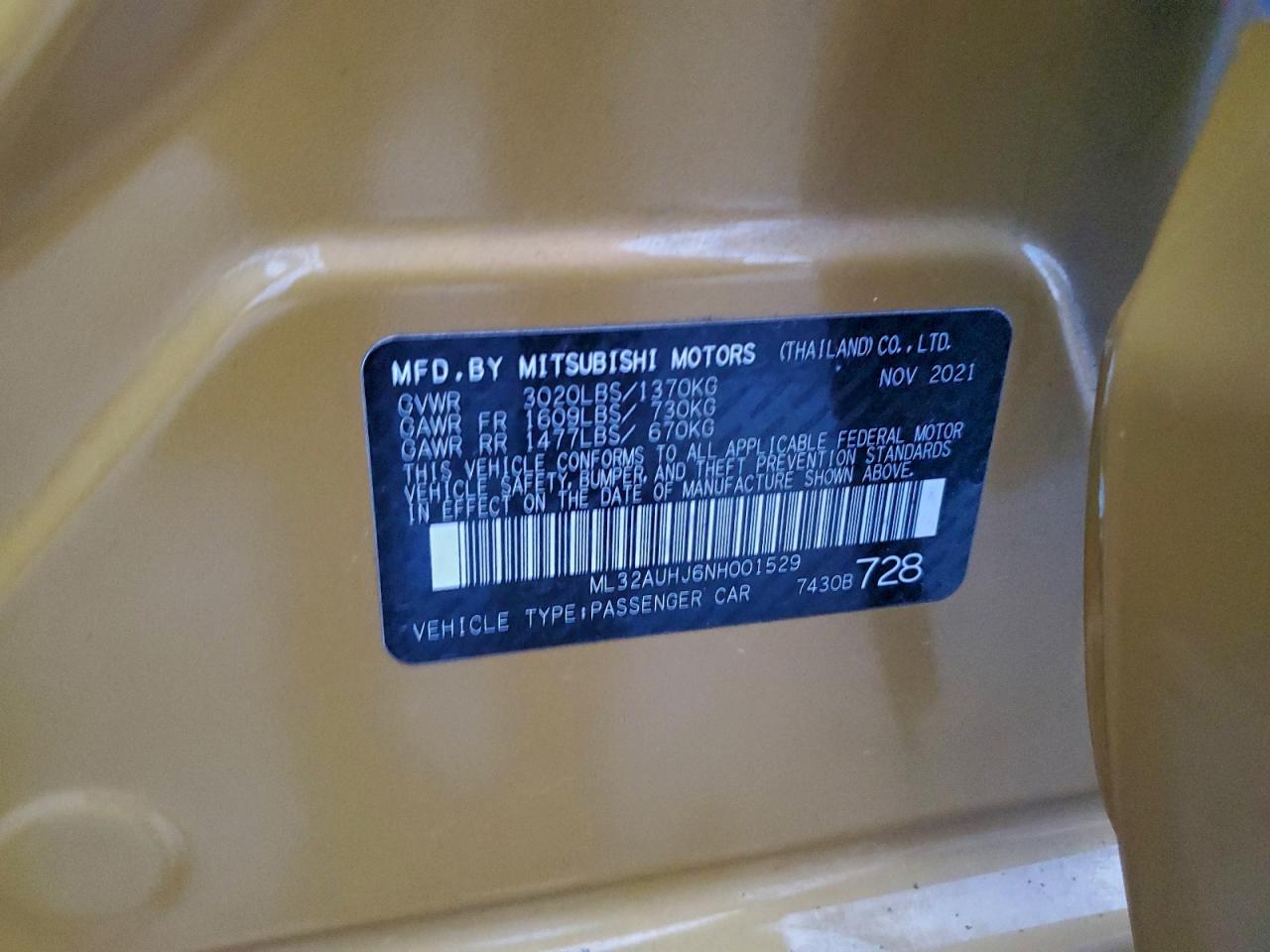 2022 MITSUBISHI MIRAGE ES photo 13