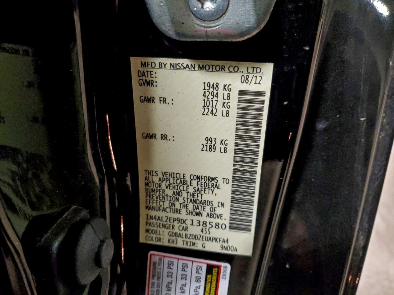 2013 NISSAN ALTIMA S photo 13