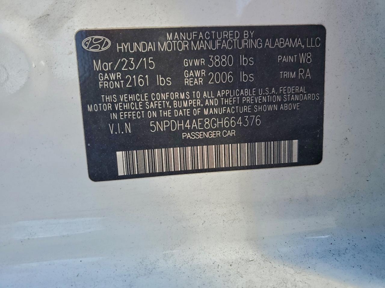 2016 HYUNDAI ELANTRA SE photo 12