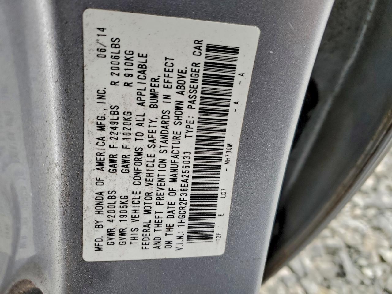 2014 HONDA ACCORD LX photo 23