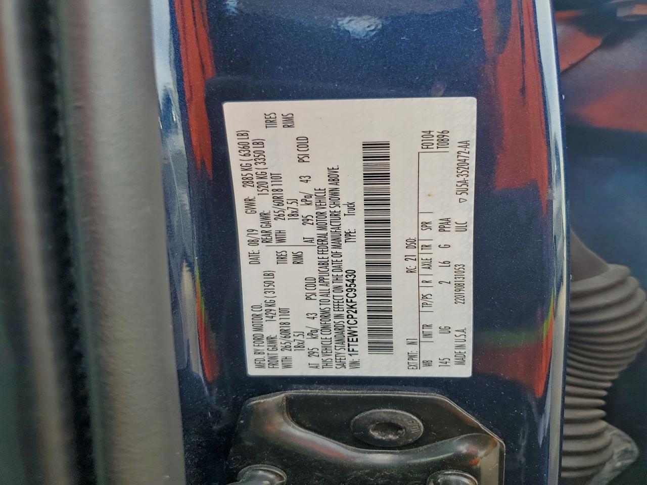 2019 FORD F150 SUPERCREW photo 12