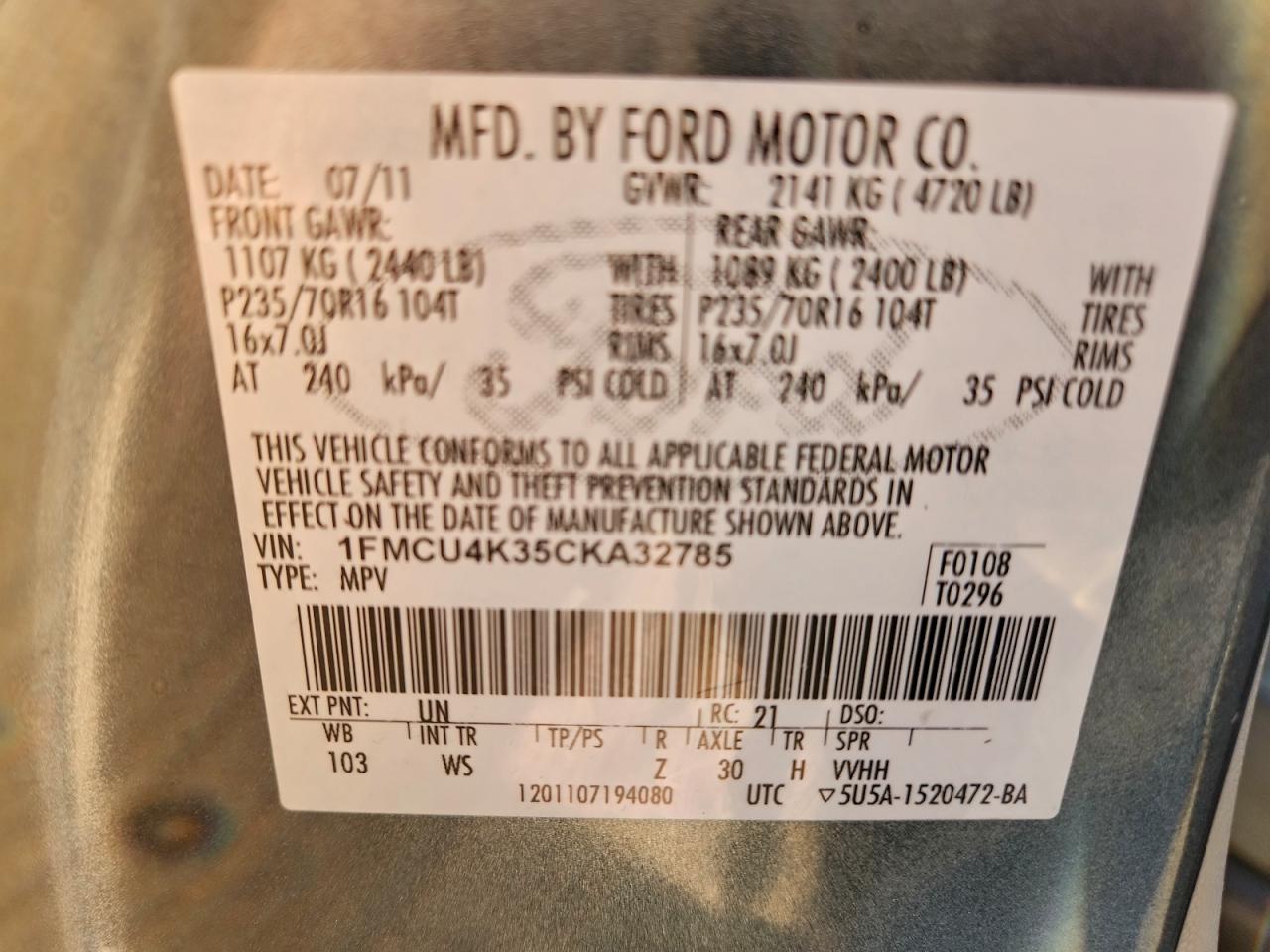 2012 FORD ESCAPE HYBRID photo 13