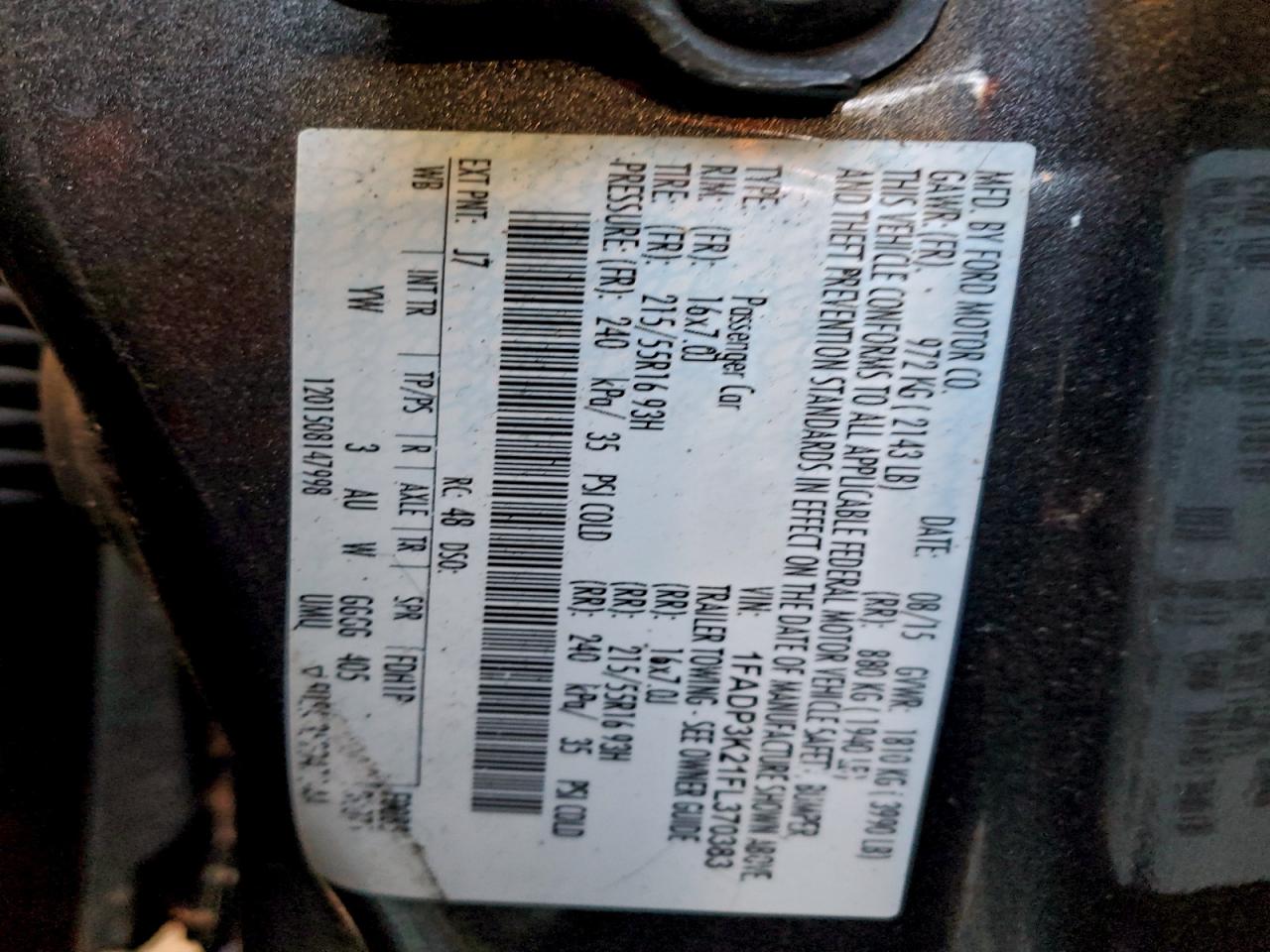 2015 FORD FOCUS SE photo 13