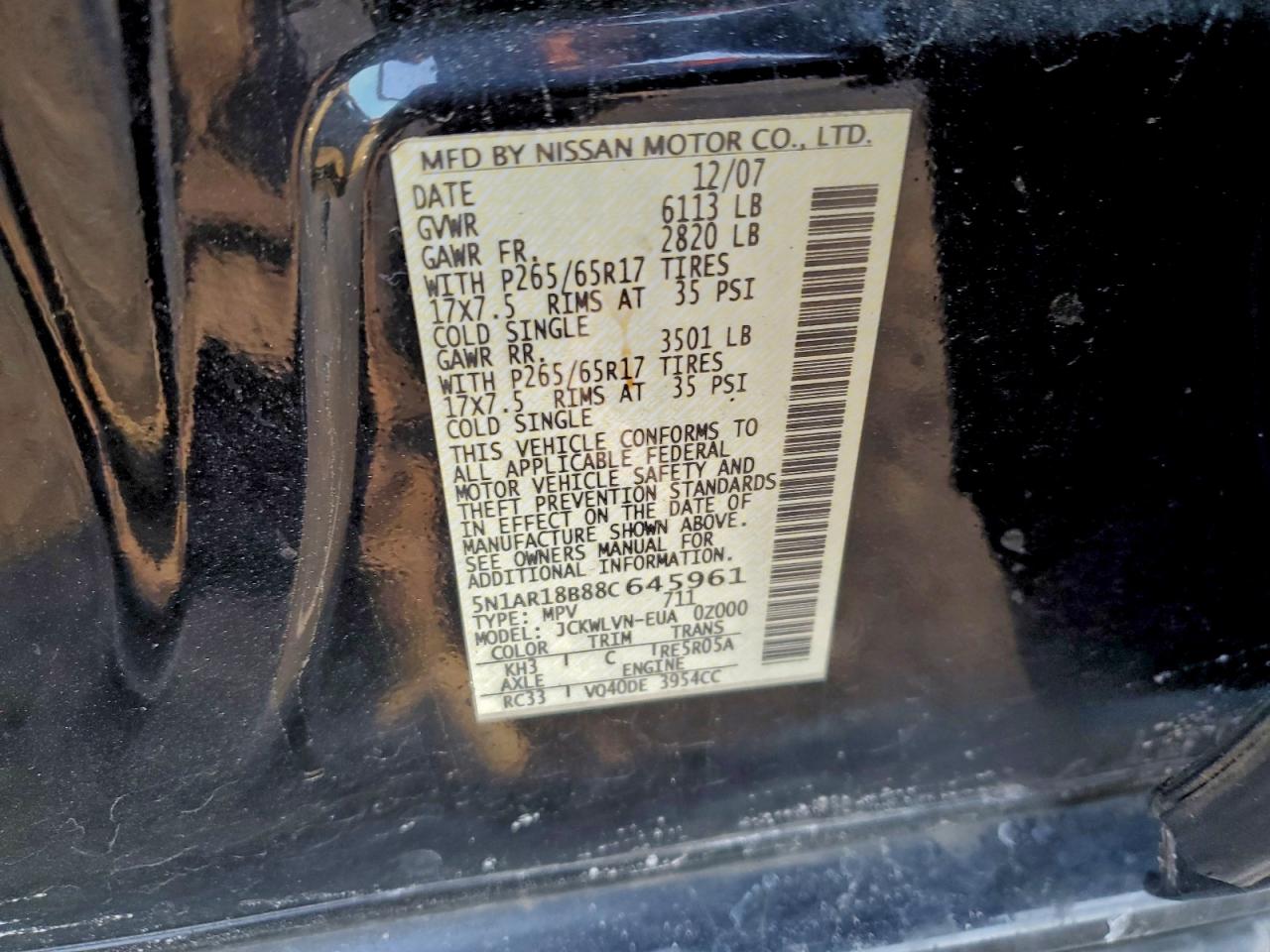 2008 NISSAN PATHFINDER S photo 13