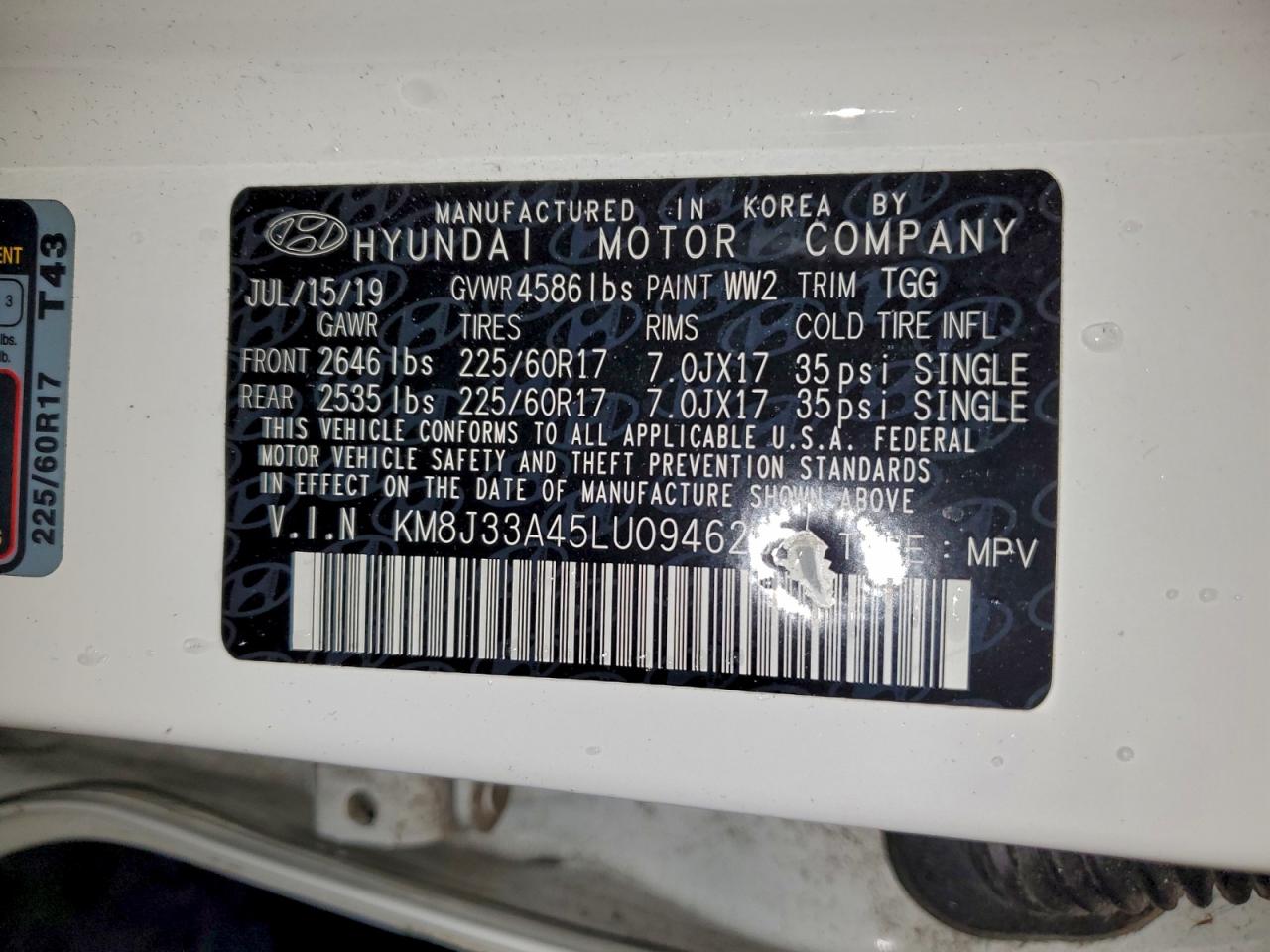 2020 HYUNDAI TUCSON LIMITED photo 12