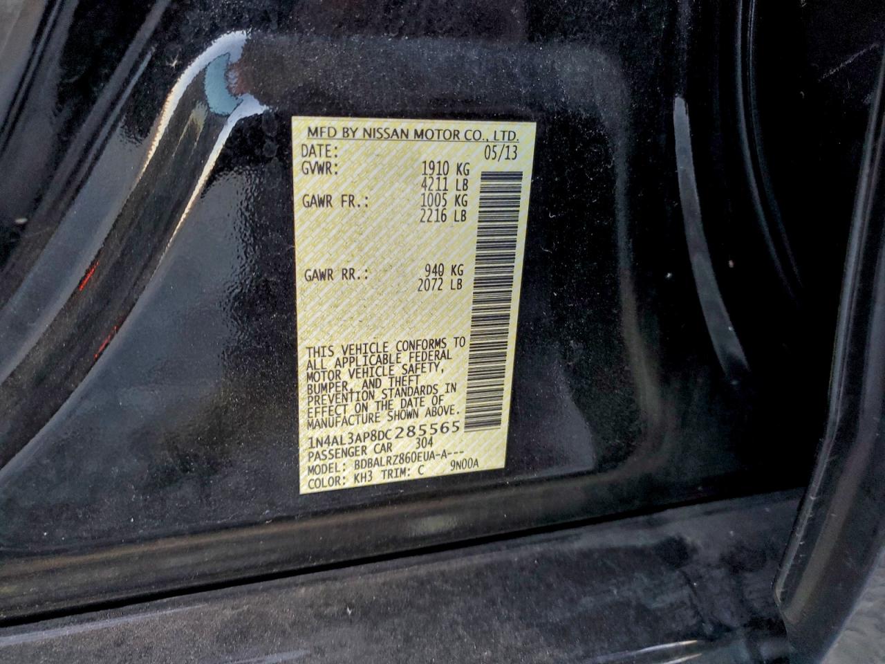 2013 NISSAN ALTIMA 2.5 photo 12