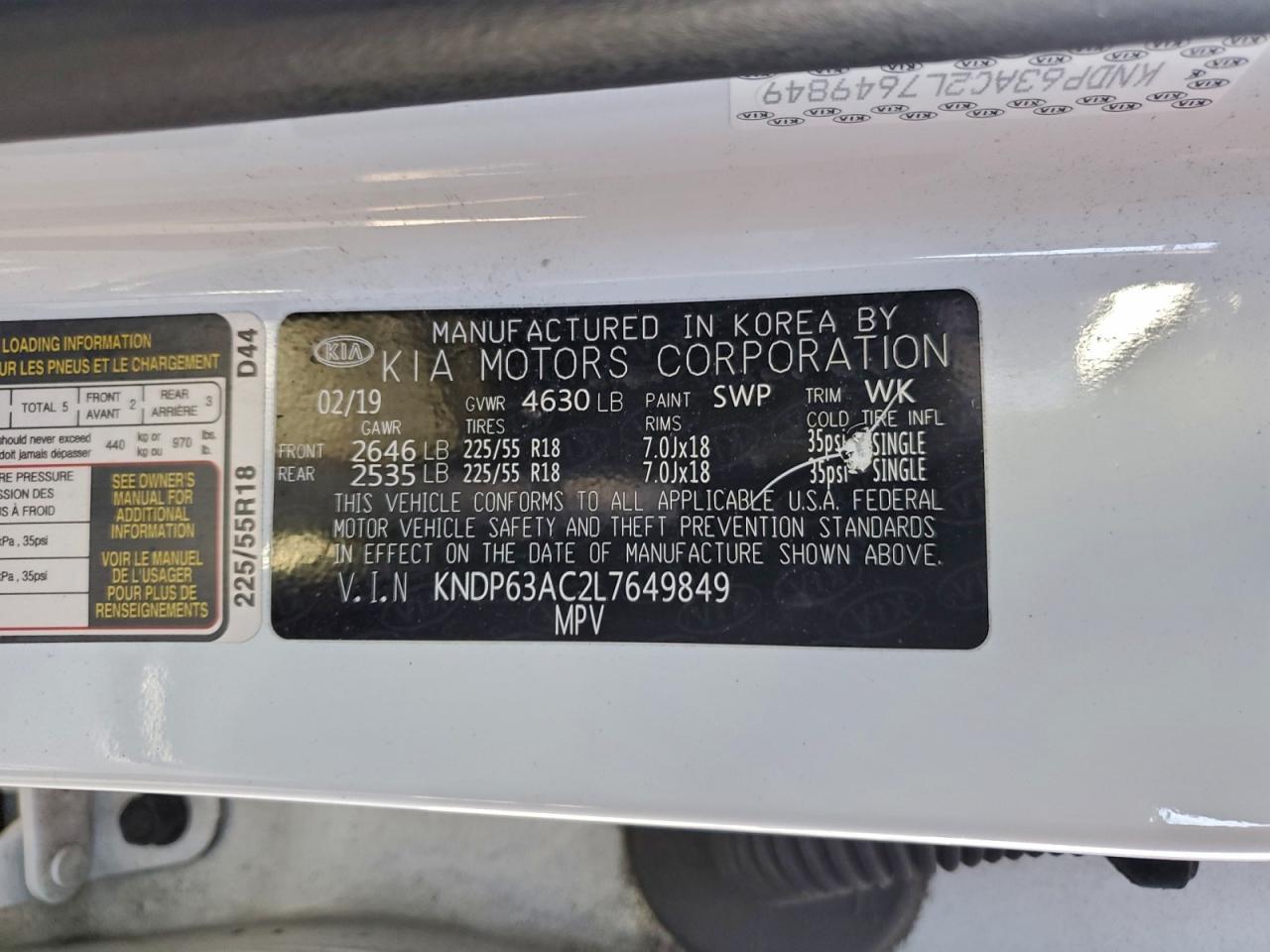 2020 KIA SPORTAGE S photo 12