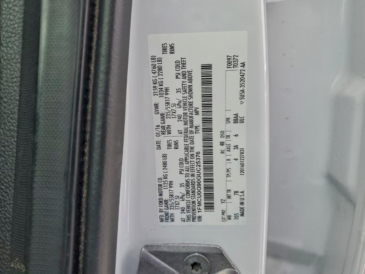 2016 FORD ESCAPE SE photo 13