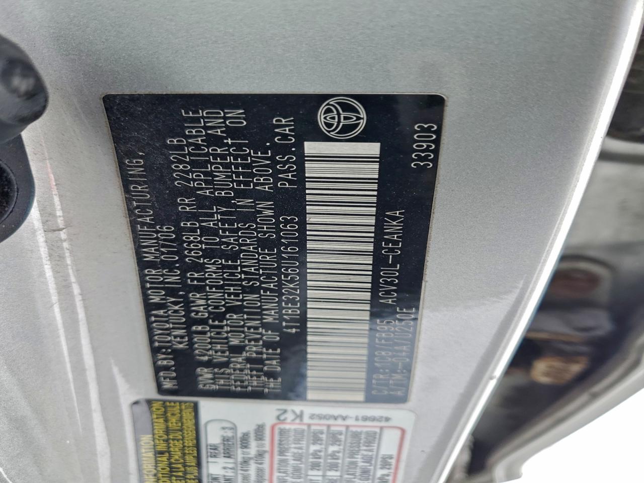 2006 TOYOTA CAMRY LE photo 12