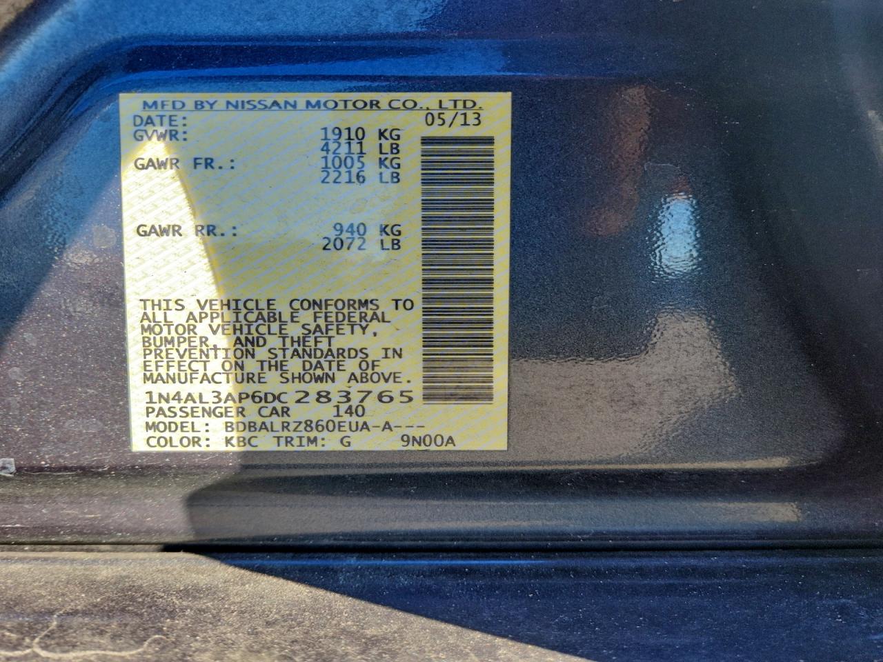 2013 NISSAN ALTIMA 2.5 photo 12