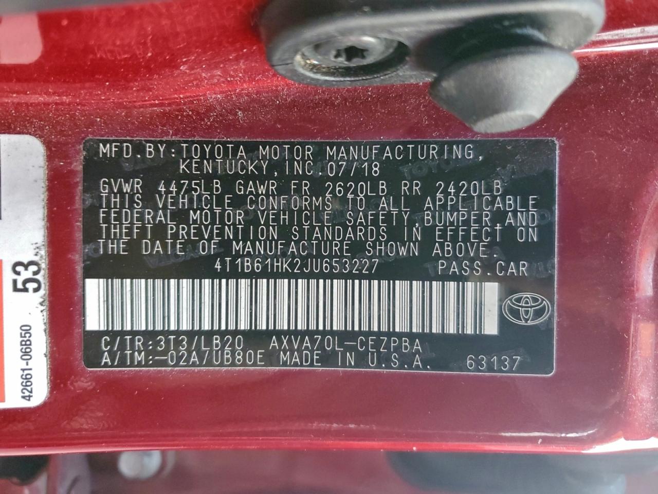 2018 TOYOTA CAMRY XSE photo 13