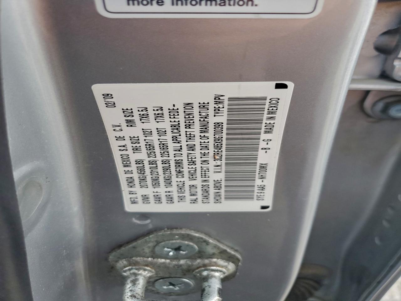 2009 HONDA CR-V EX photo 13