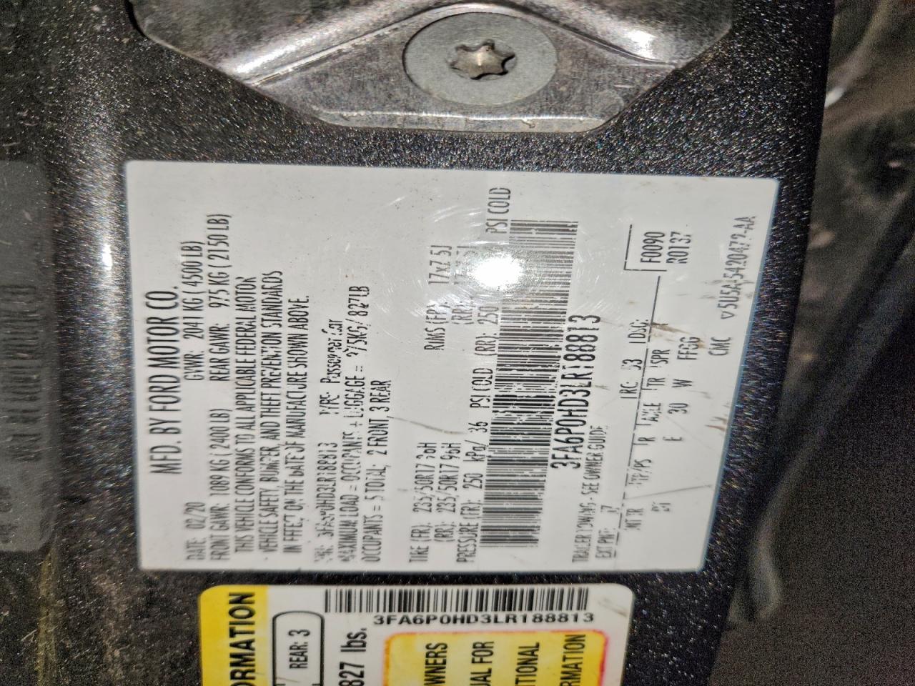 2020 FORD FUSION SE photo 12
