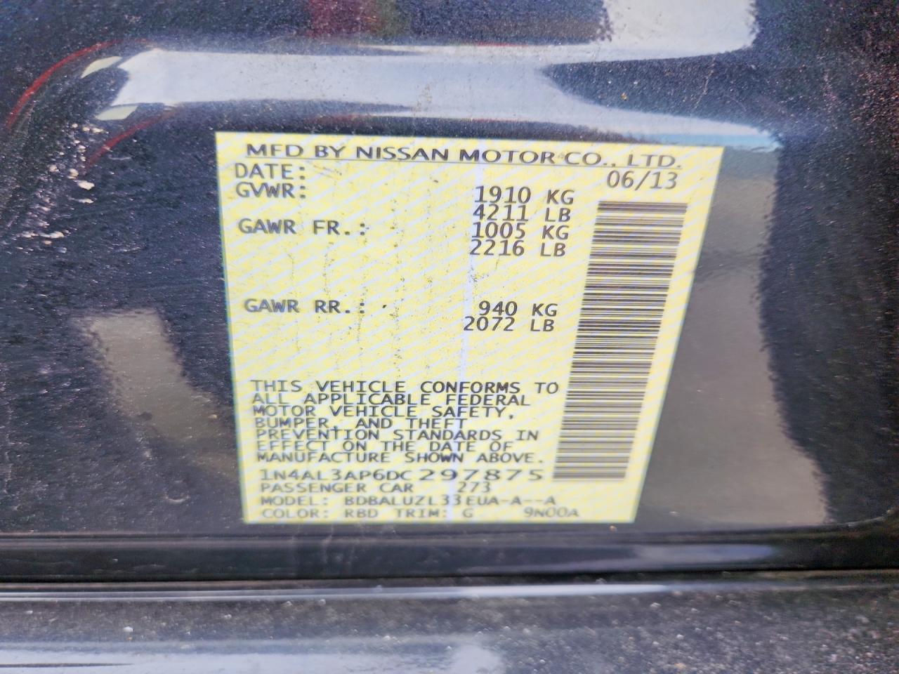2013 NISSAN ALTIMA 2.5 photo 12