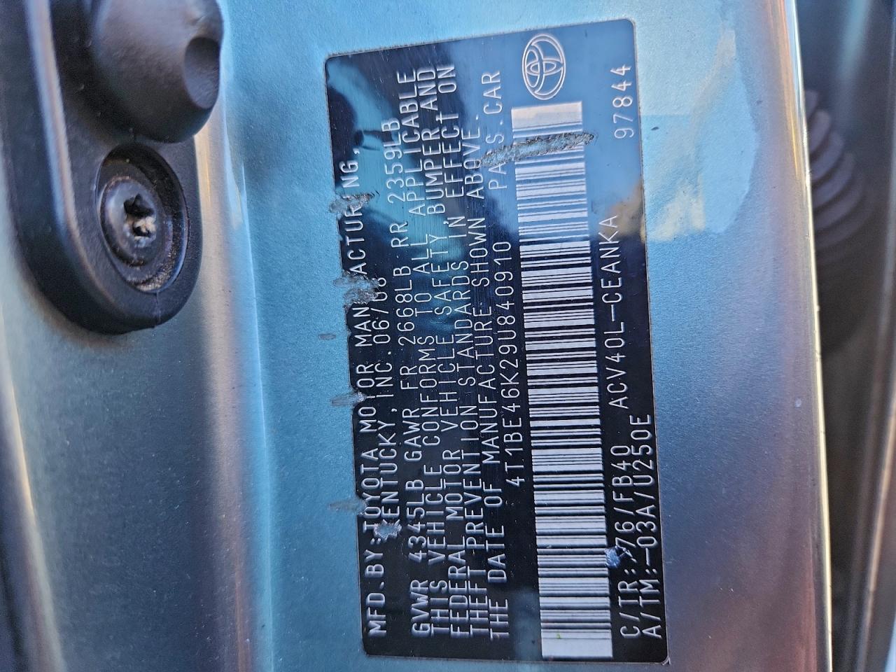 2009 TOYOTA CAMRY BASE photo 12