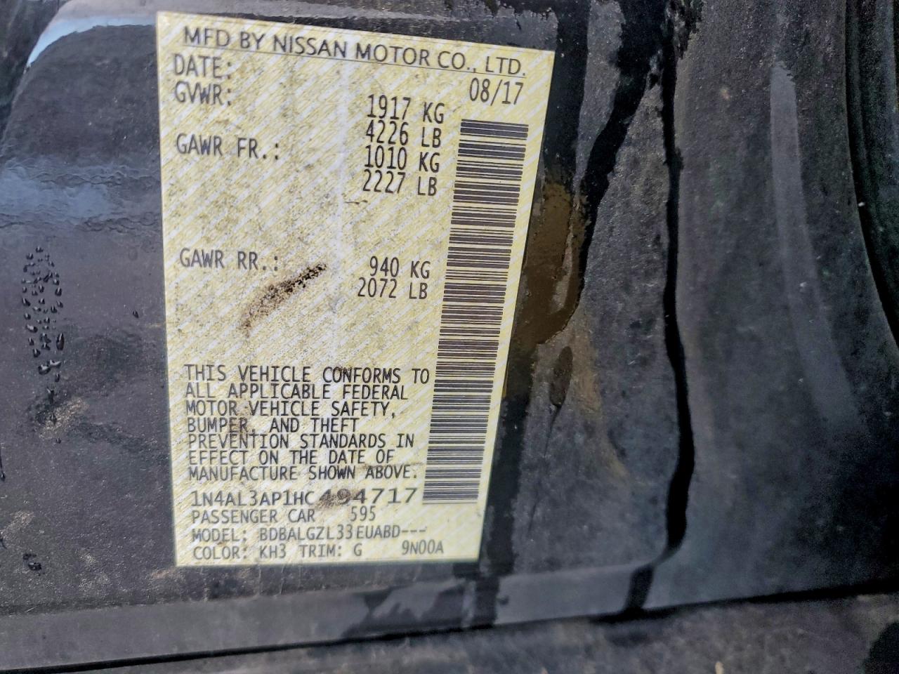 2017 NISSAN ALTIMA 2.5 photo 23