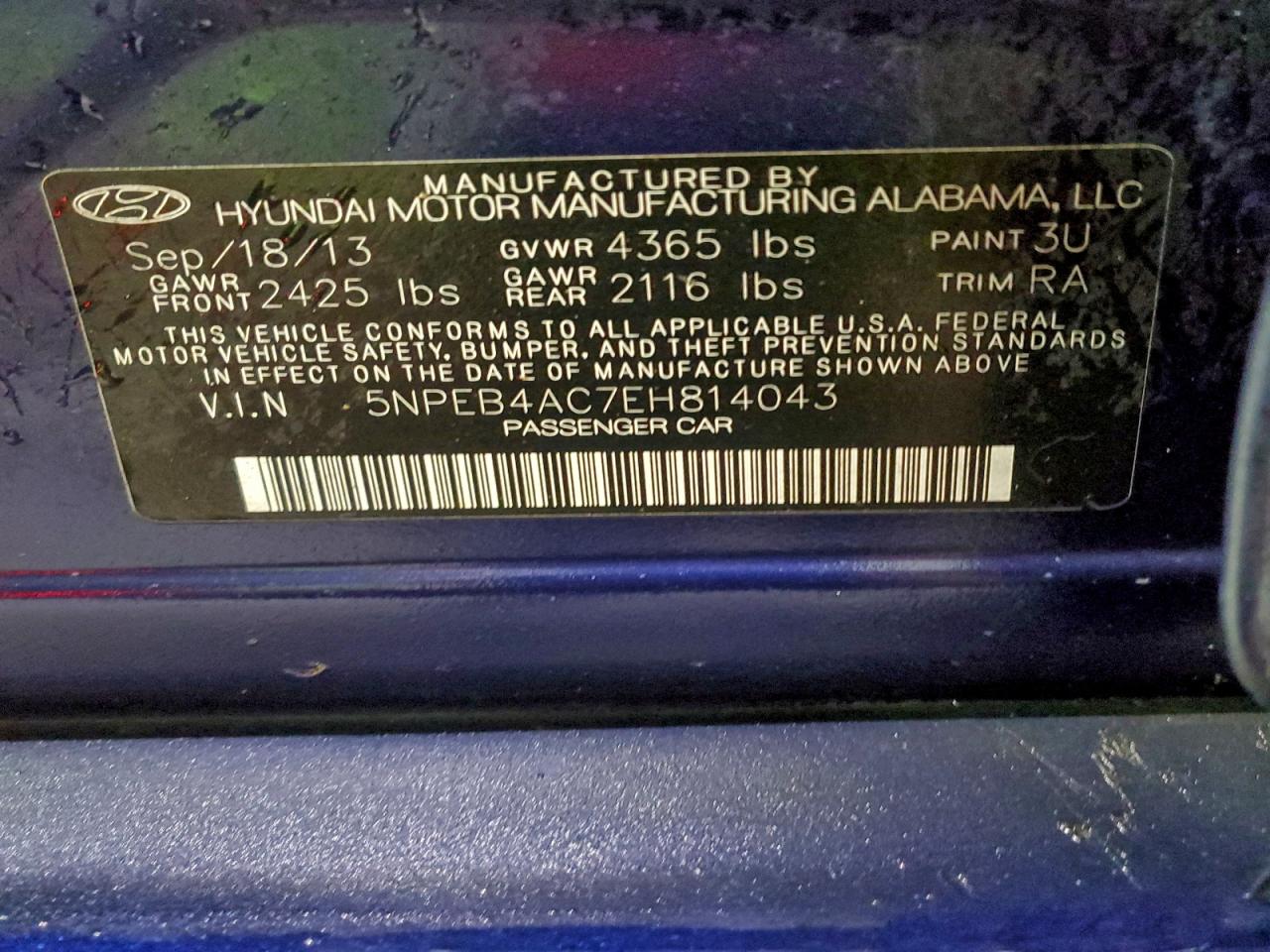 2014 HYUNDAI SONATA GLS photo 12