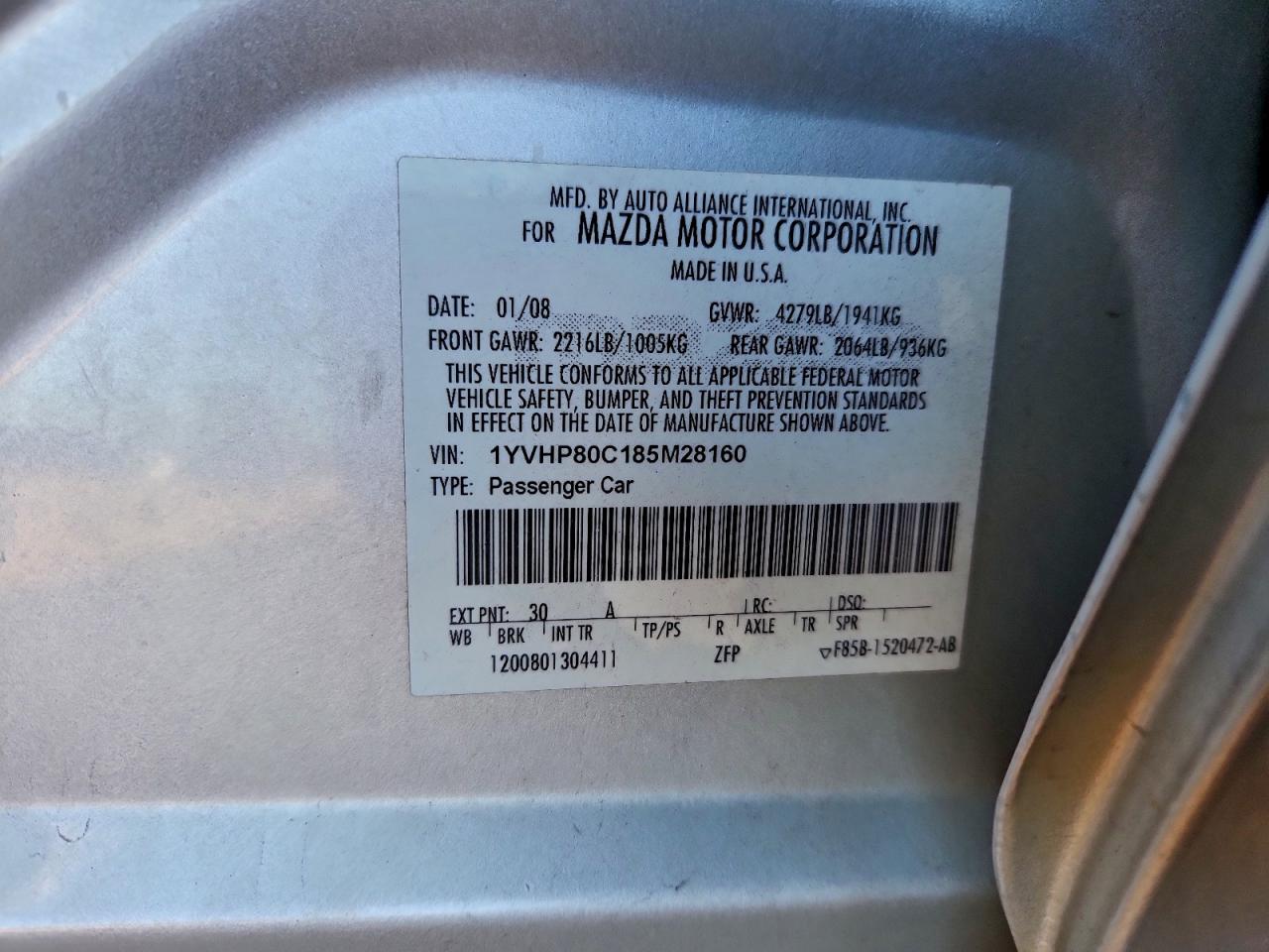 2008 MAZDA 6 I photo 13