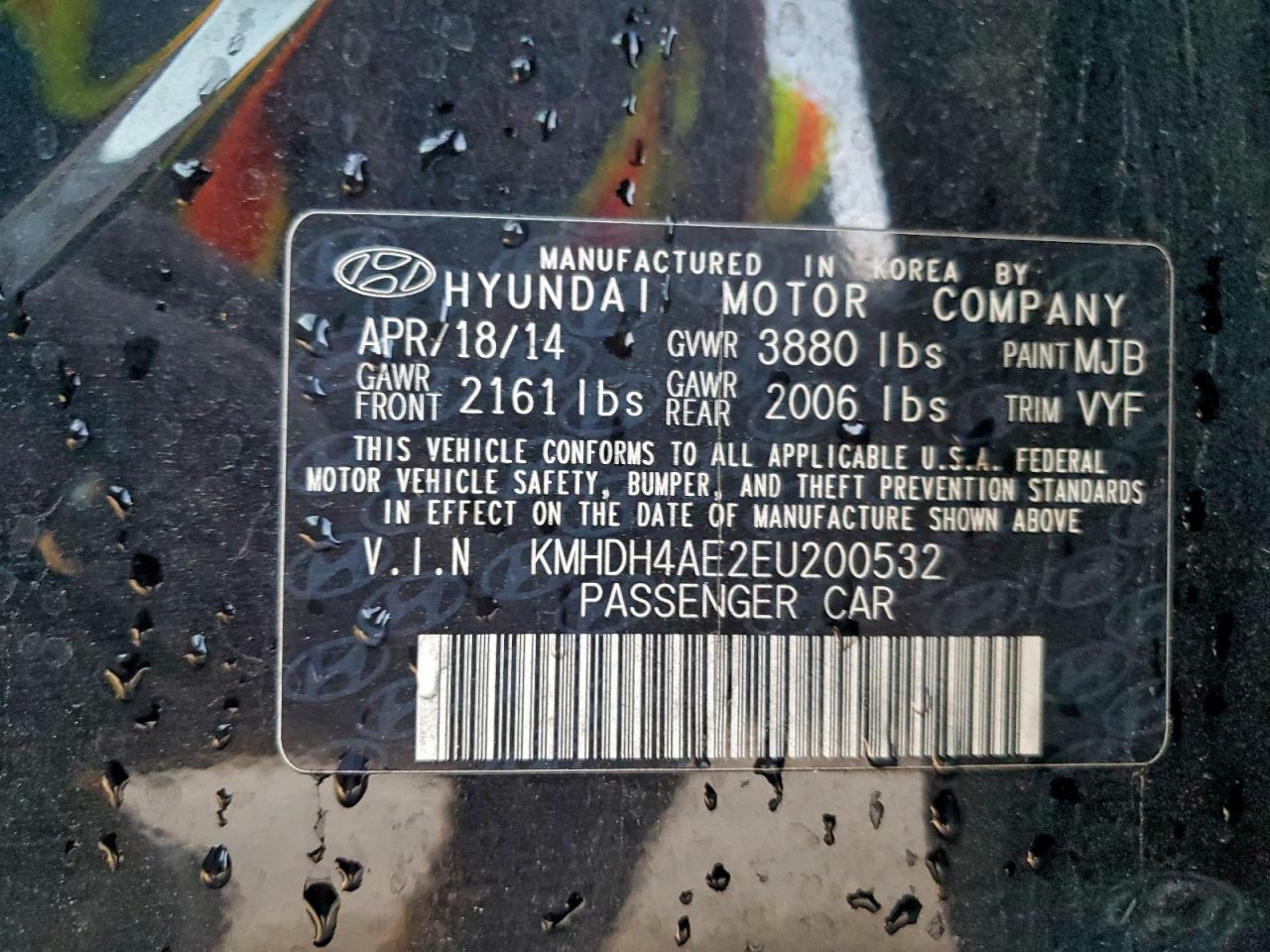 2014 HYUNDAI ELANTRA SE photo 25