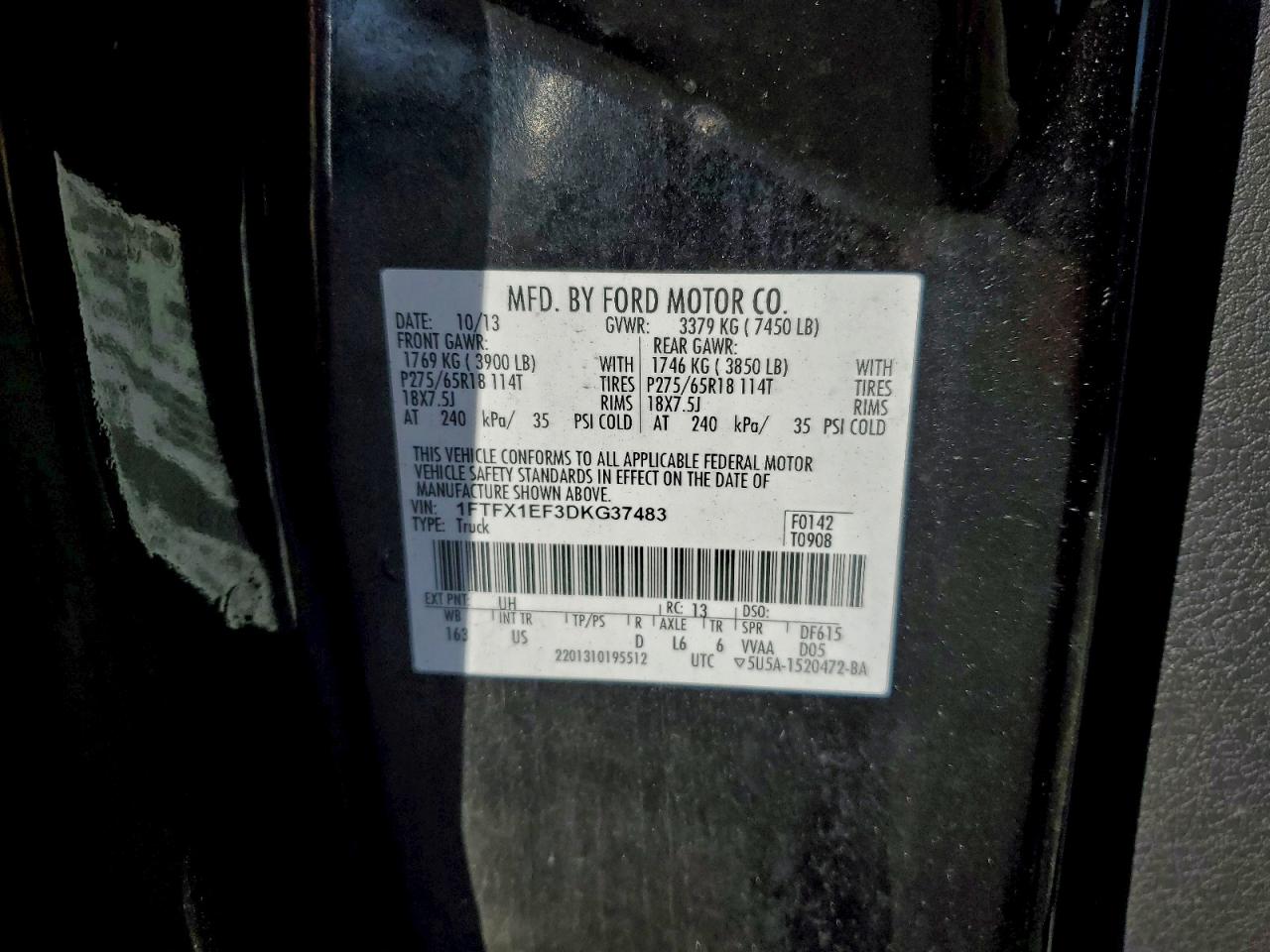 2013 FORD F150 SUPER CAB photo 12