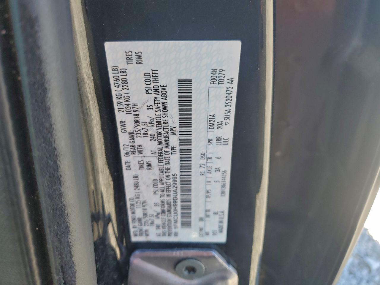 2013 FORD ESCAPE SEL photo 13