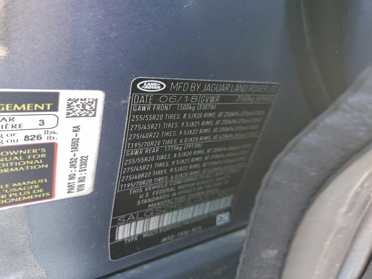 2018 LAND ROVER RANGE ROVER SUPERCHARGED photo 13