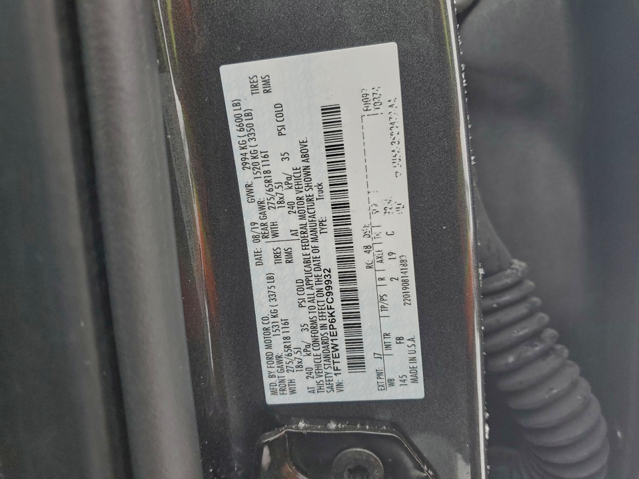 2019 FORD F150 SUPERCREW photo 12