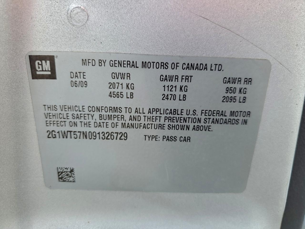 2009 CHEVROLET IMPALA 1LT photo 12