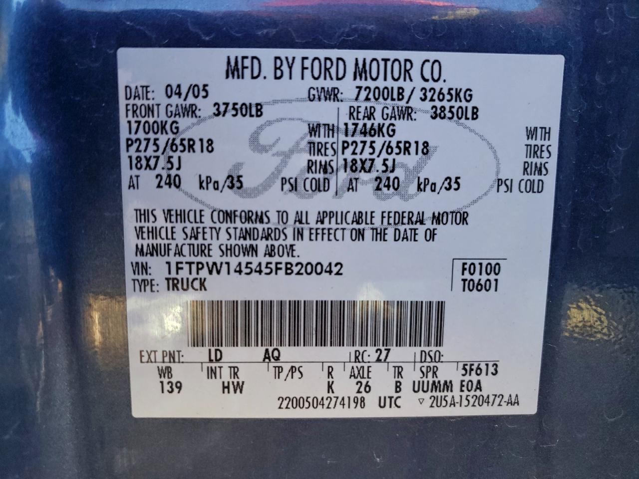 2005 FORD F150 SUPERCREW photo 12