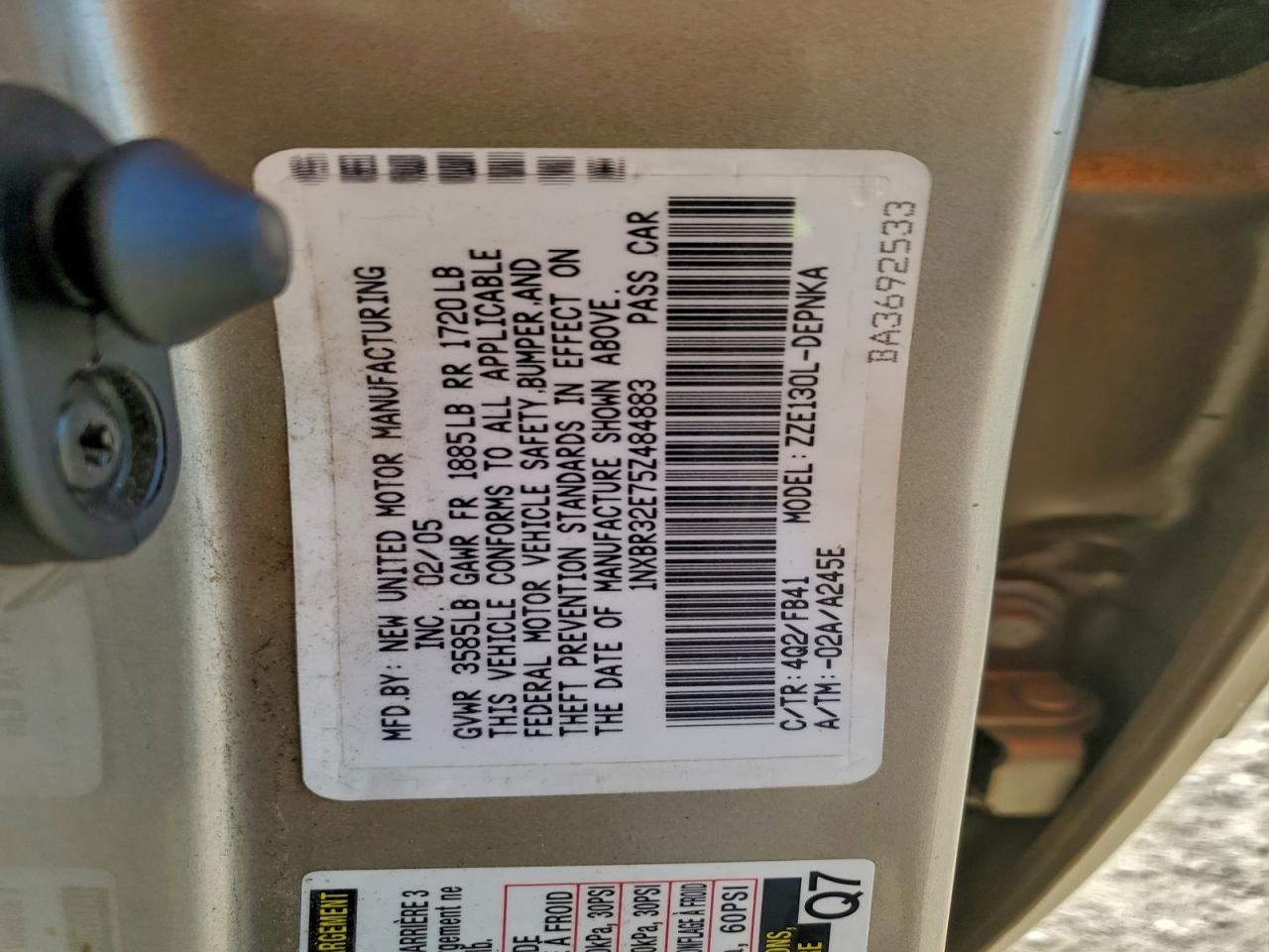 2005 TOYOTA COROLLA CE photo 13