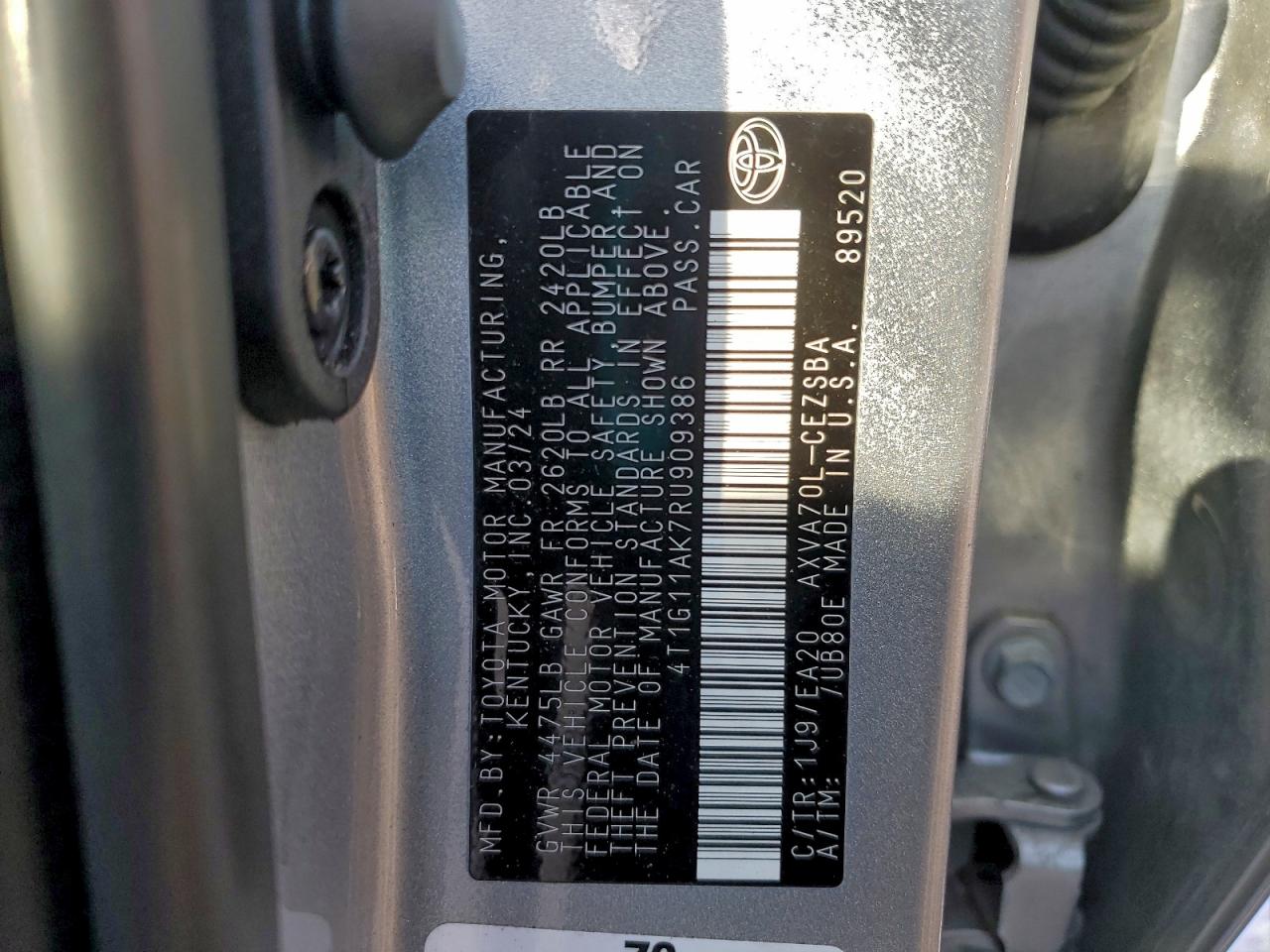 2024 TOYOTA CAMRY SE NIGHT SHADE photo 12