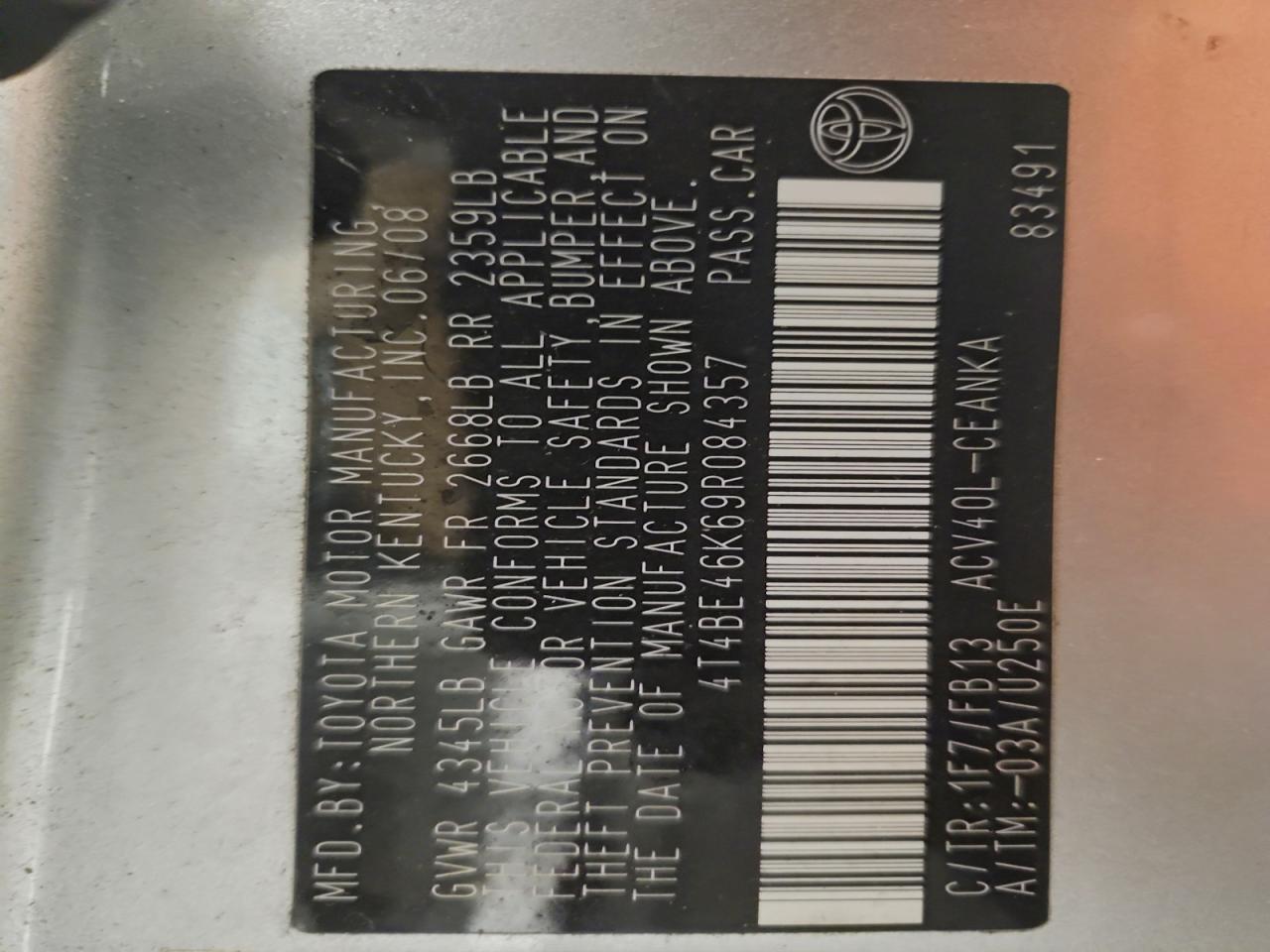 2009 TOYOTA CAMRY BASE photo 13
