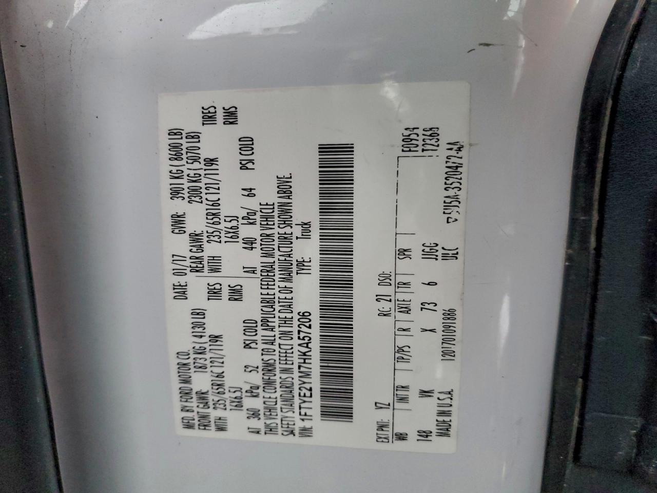 2017 FORD TRANSIT 150 DELIVERY VAN photo 13