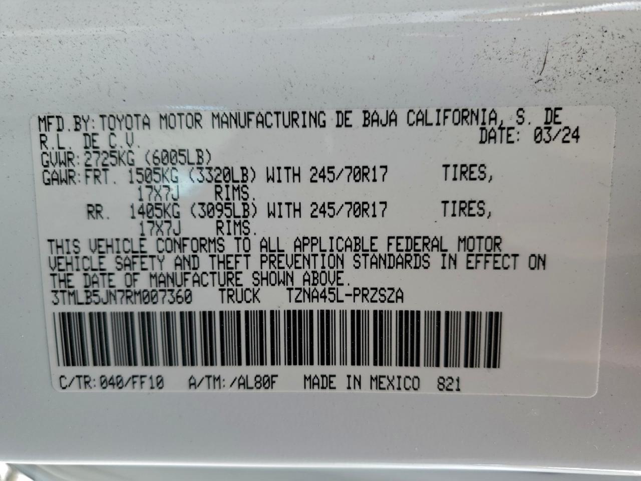 2024 TOYOTA TACOMA DOUBLE CAB photo 13