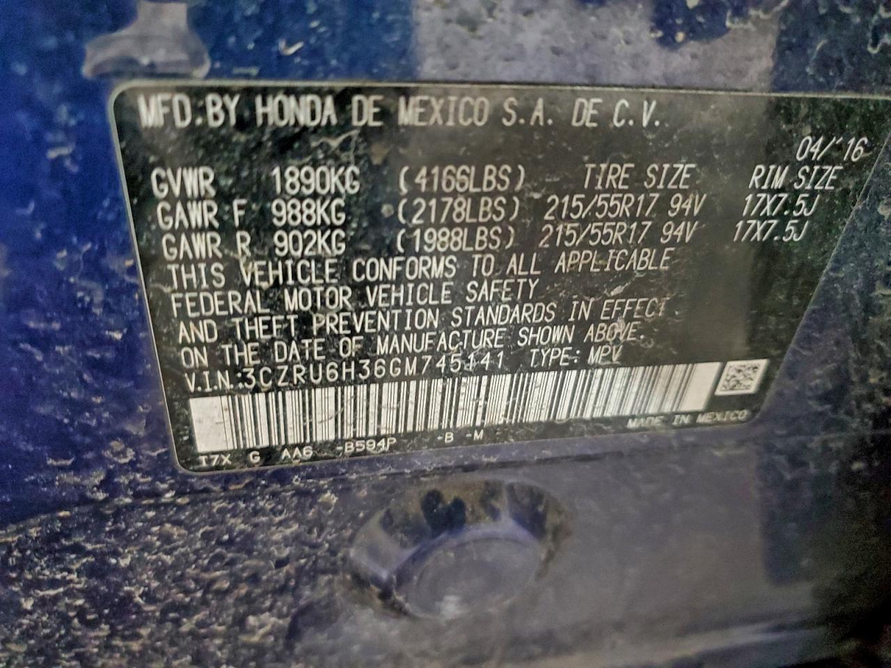 2016 HONDA HR-V LX photo 12