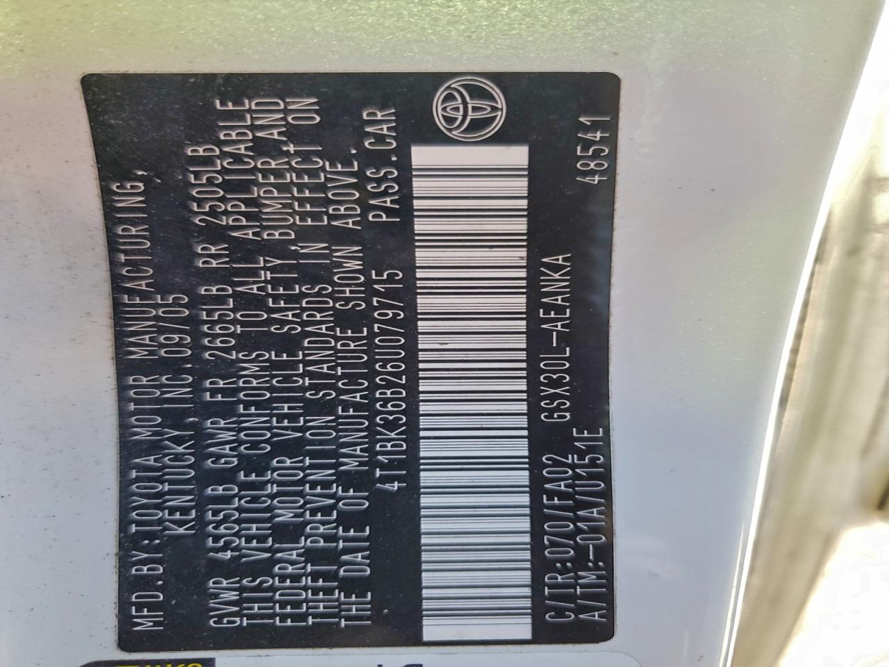 2006 TOYOTA AVALON XL photo 12