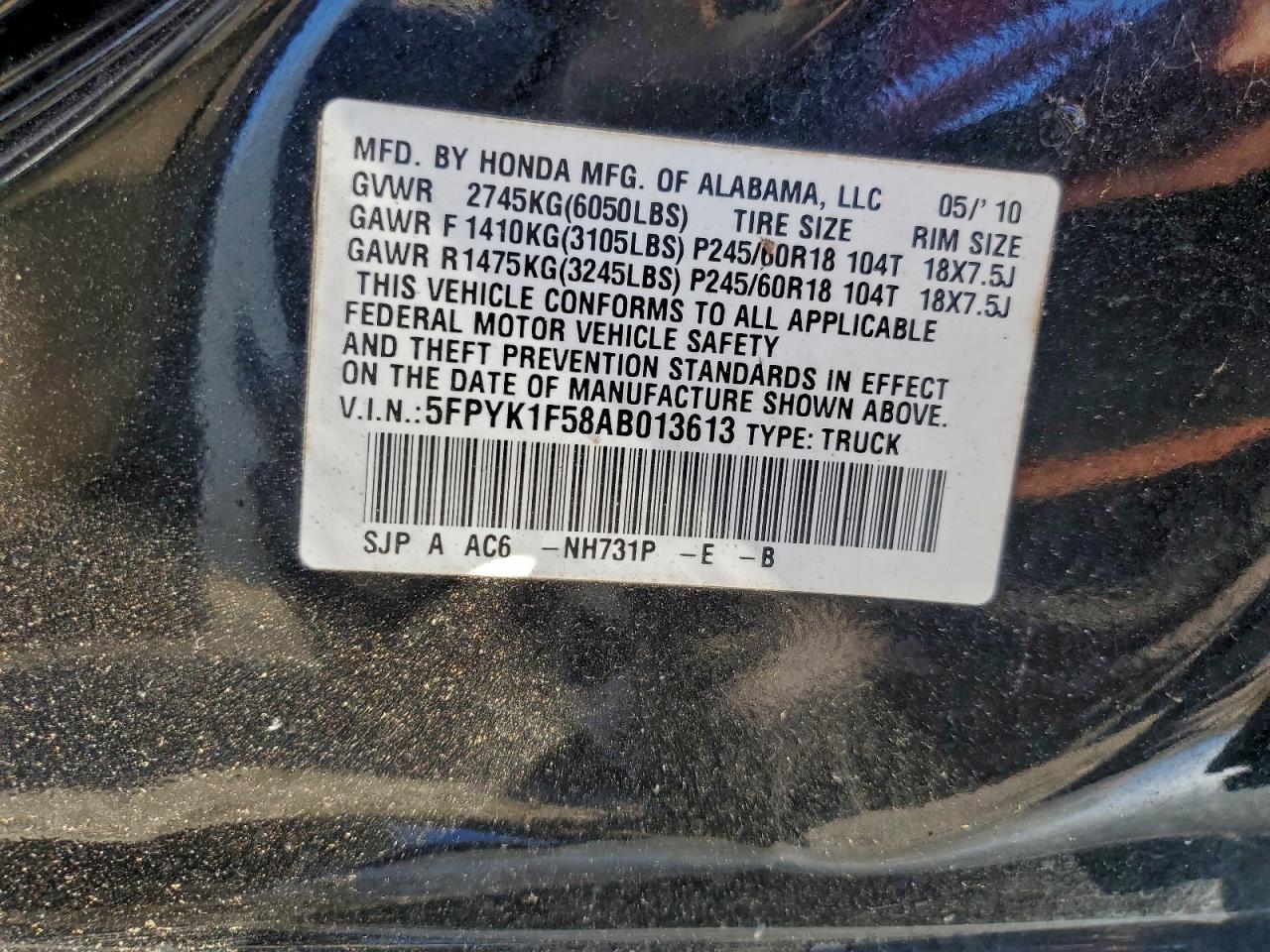 2010 HONDA RIDGELINE RTL photo 13
