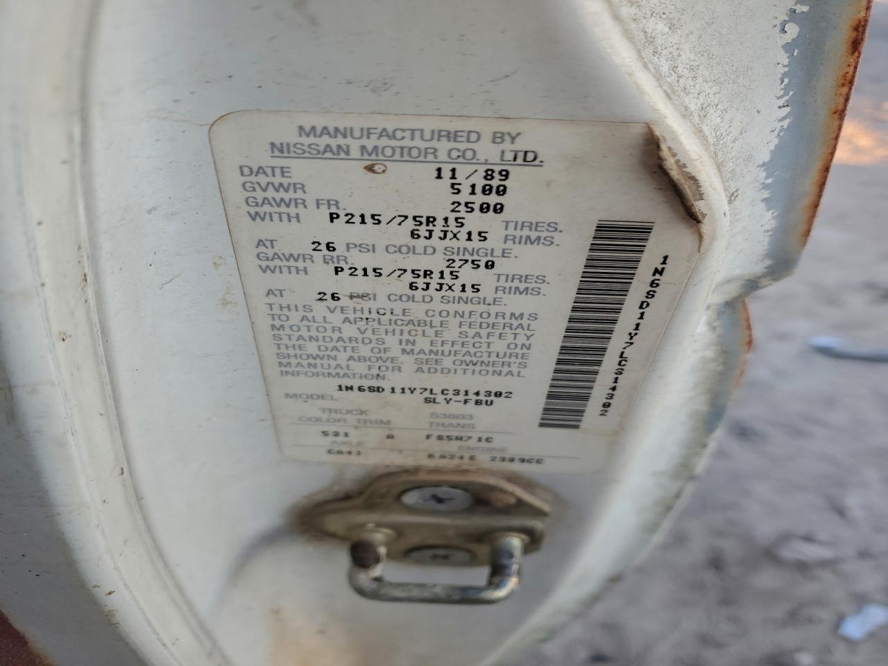 1990 NISSAN D21 SHORT BED photo 12