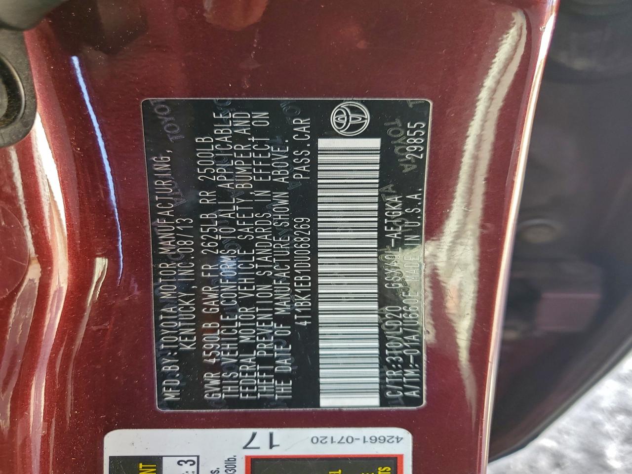2013 TOYOTA AVALON BASE photo 12