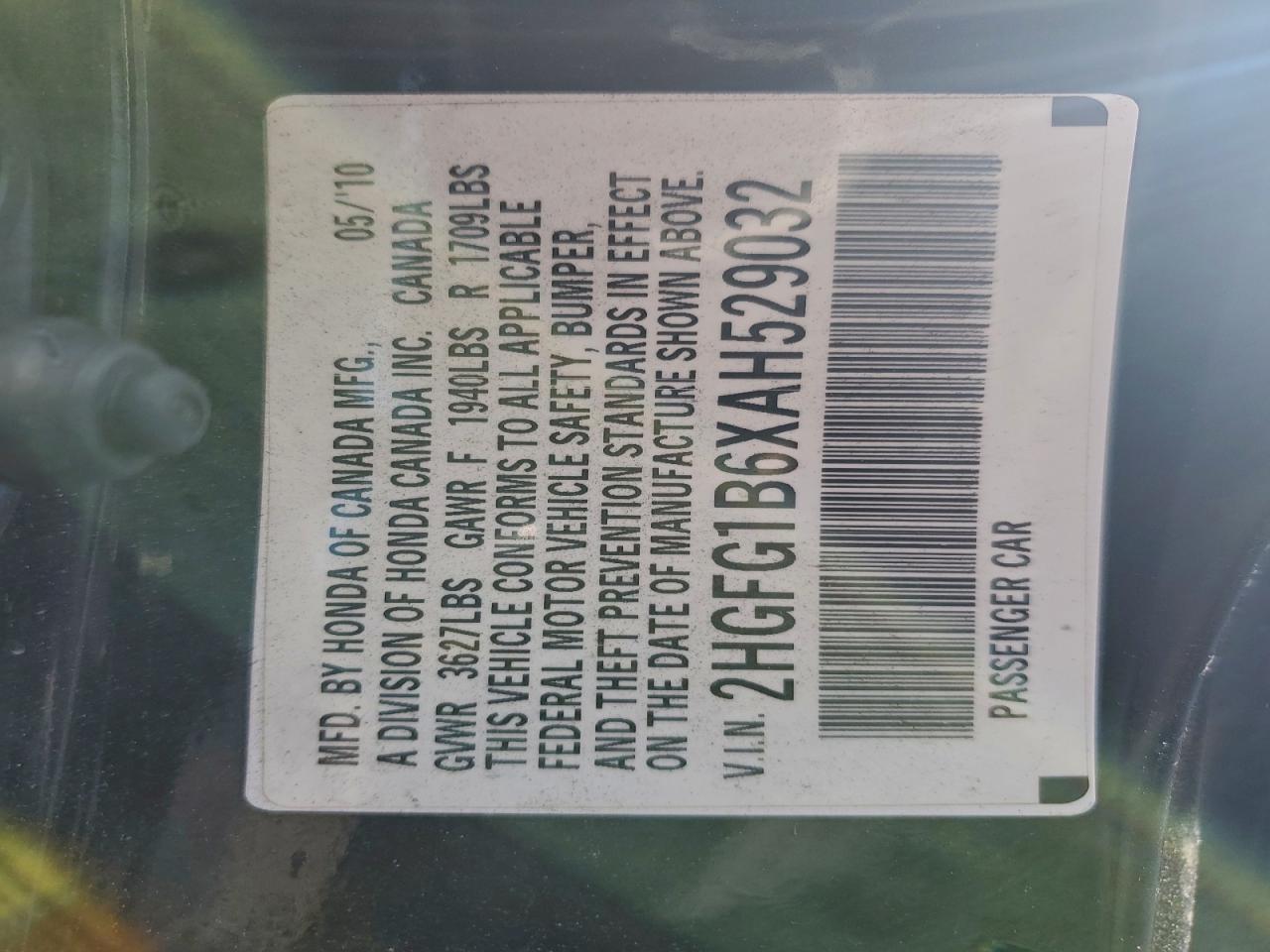 2010 HONDA CIVIC LX photo 12