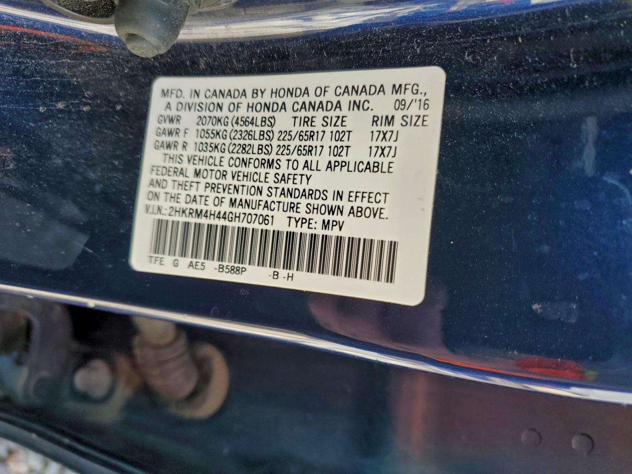 2016 HONDA CR-V SE photo 13