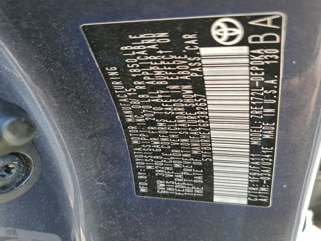 2016 TOYOTA COROLLA L photo 12